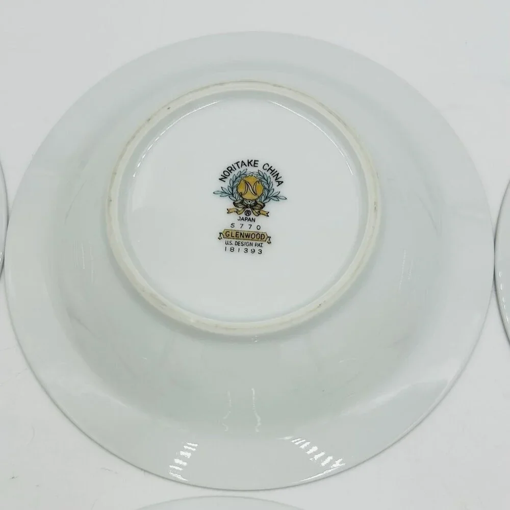 Noritake China Glenwood 5770 Japan 5.5” Berry Bowls Set Of 6 Pink Roses Platinum